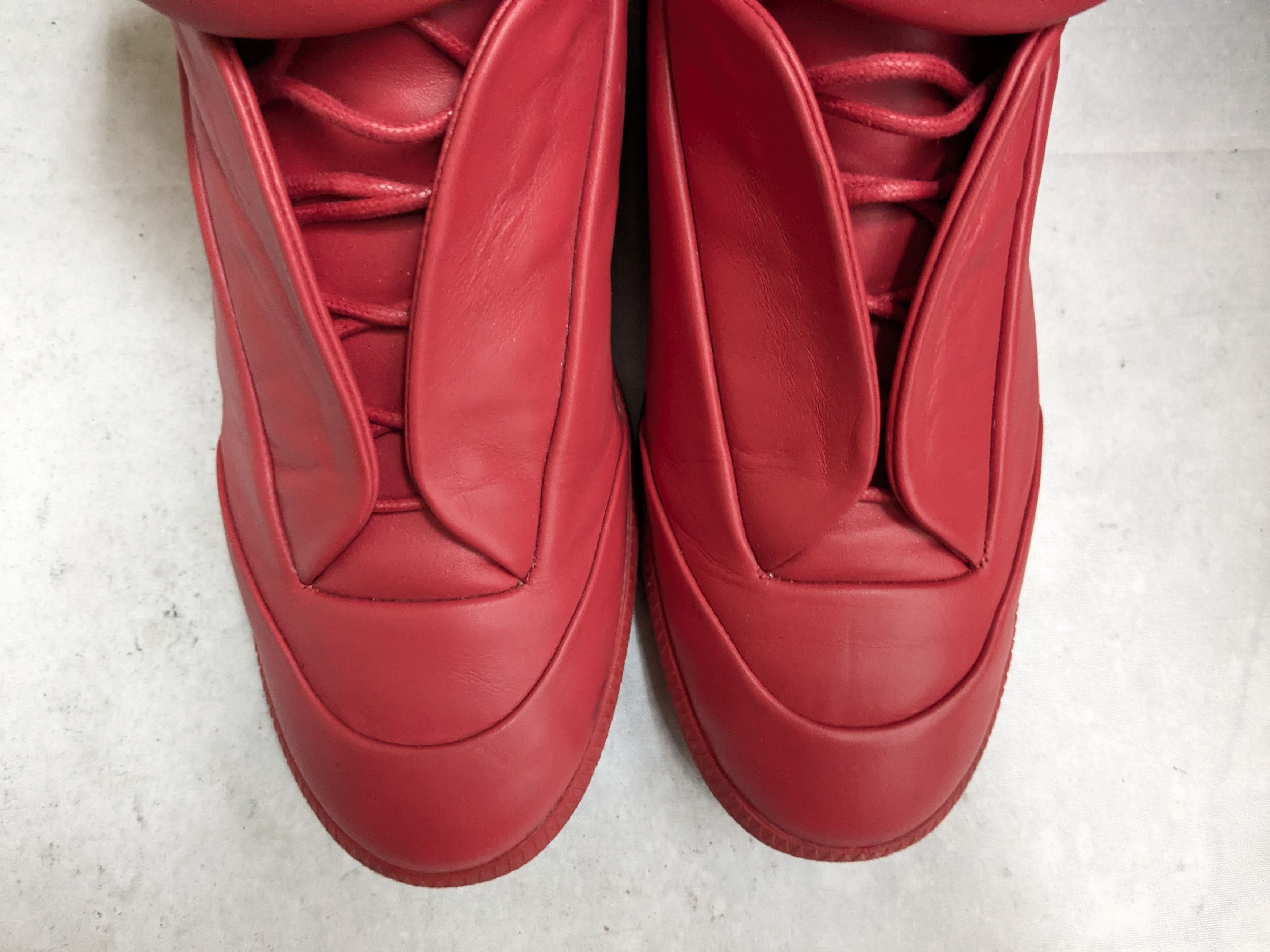Maison Margiela Maison Margiela Future Red 13 46 High Tops Leather Sneakers Size US 13 / EU 46 - 3 Thumbnail