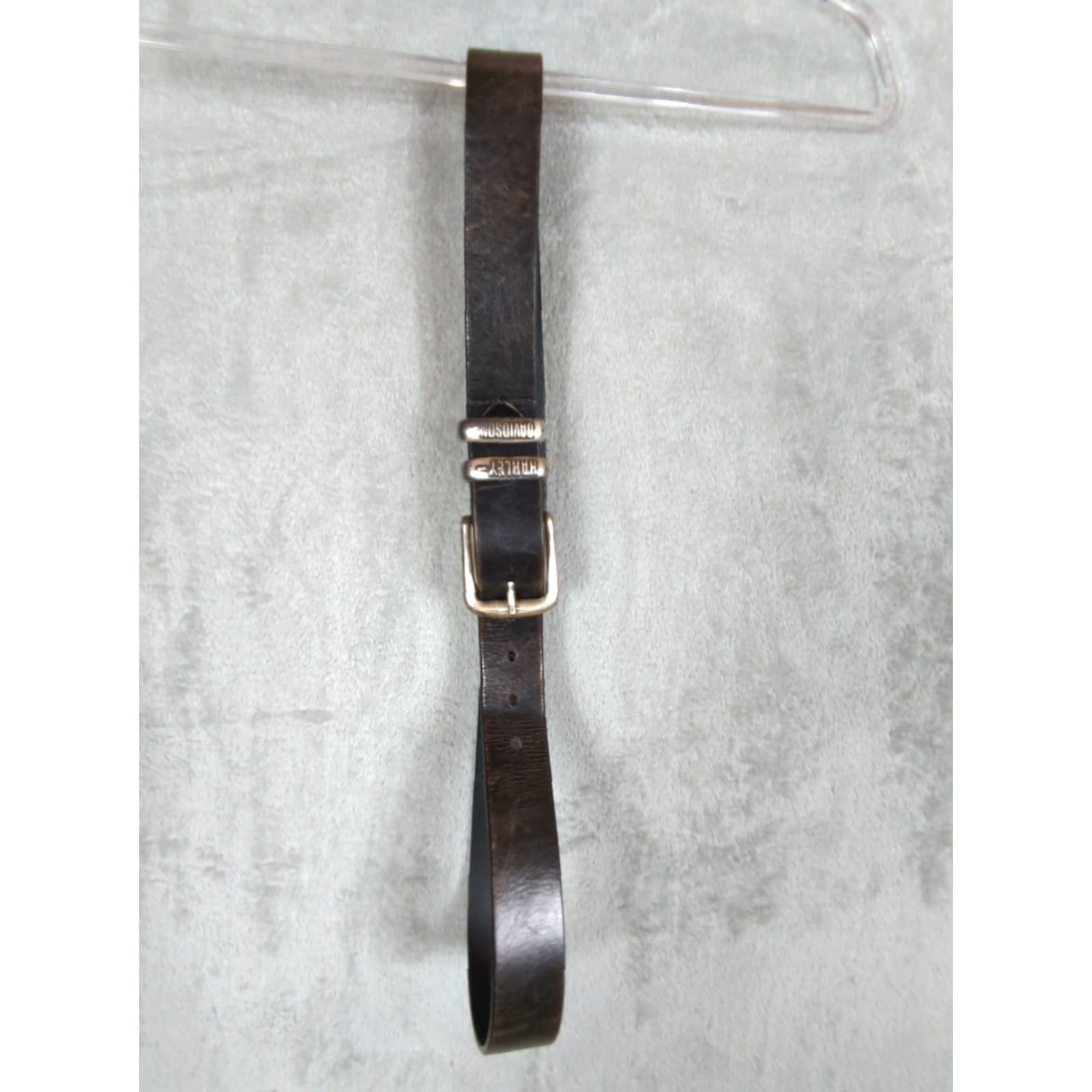 Harley Davidson Harley-Davidson Belt Brown Leather Size 42 USA 2007, Genuine Leather, Buckle Logo, Regular, Men, Biker, Adjustable Size 42 - 2 Thumbnail