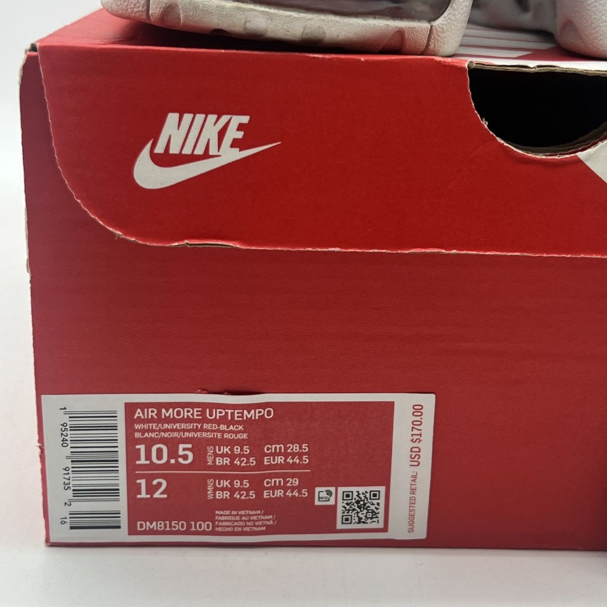 Nike Air more uptempo peace love basketball Size US 10.5 / EU 43-44 - 6 Thumbnail