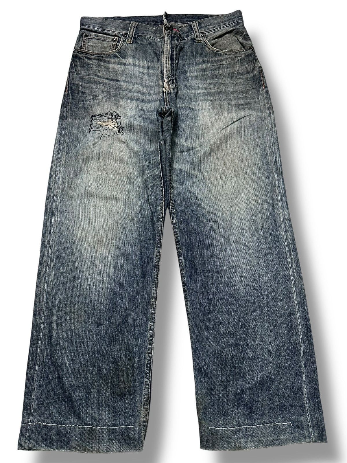 Japanese Brand Villand Vintage Distressed Baggy Loose Style With Faded Wash Size US 31 - 1 Thumbnail