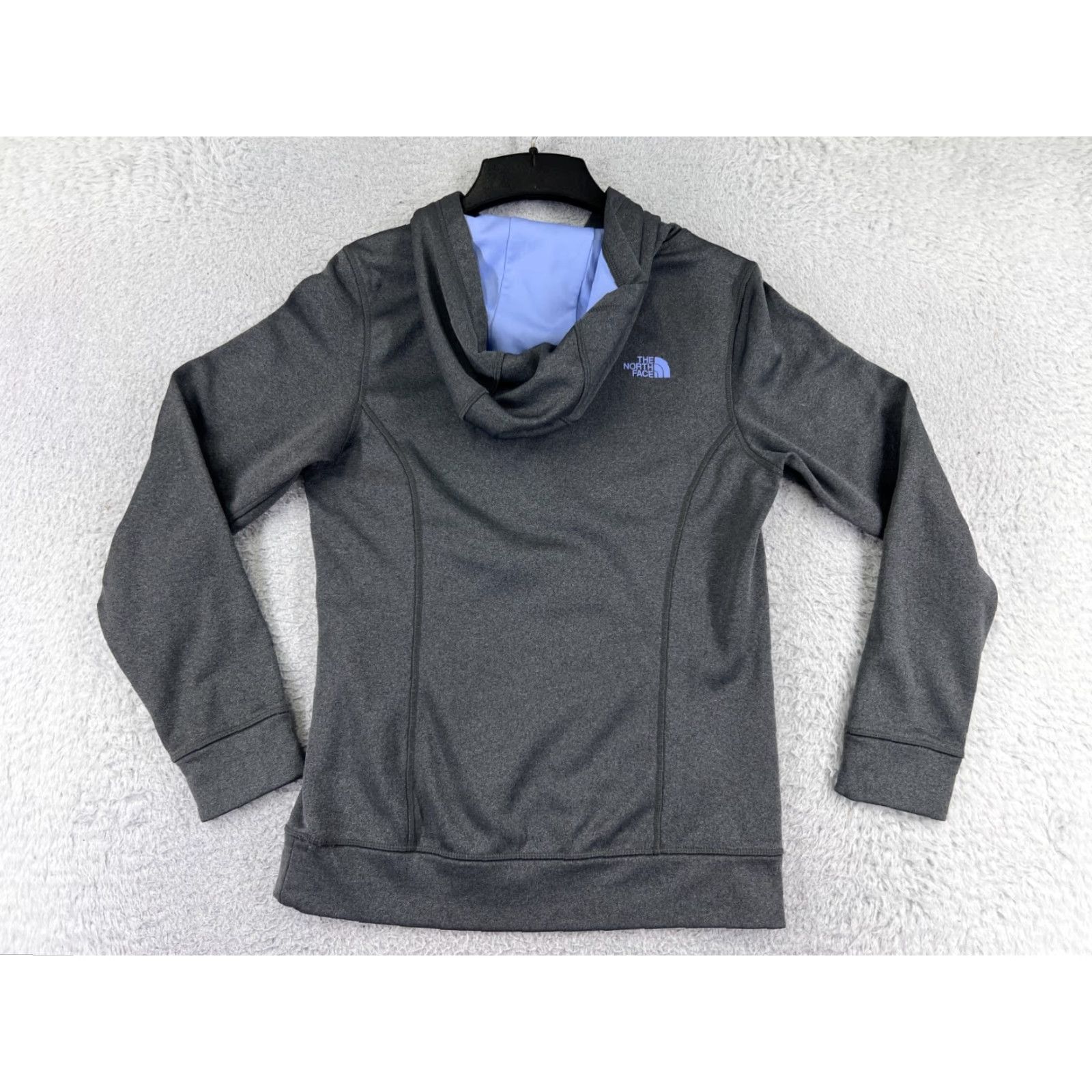 The North Face The North Face Hoodie Womens Small Gray Purple Logo Pullover Pocket Poly Size S / US 4 / IT 40 - 2 Thumbnail