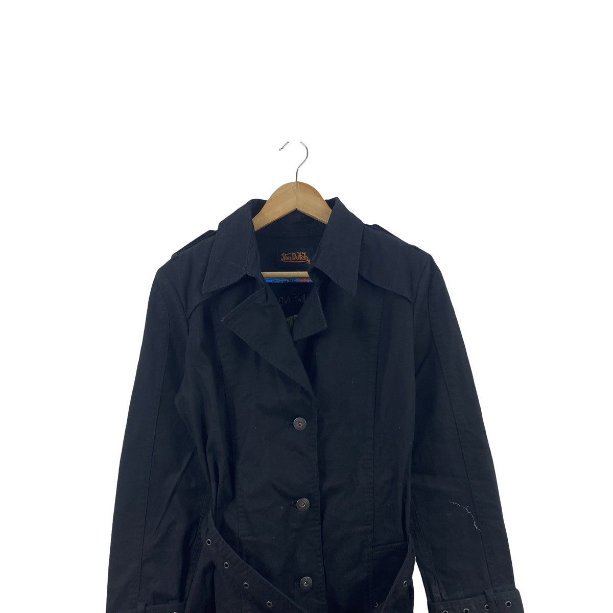Von Dutch Vintage VON DUTCH Belted Trench Coat Jacket Military Style Size L / US 10 / IT 46 - 2 Thumbnail