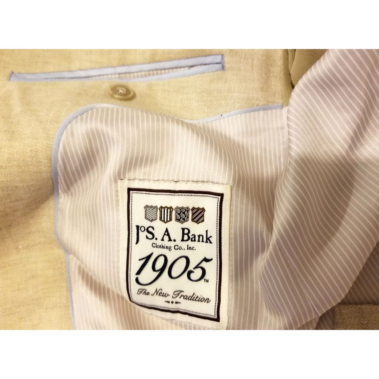 Jos. A. Bank VINTAGE Jos. A. Bank Blazer 3-in-1 Linen Wool Jacket Mens 40R Khaki Beige Lining Linen Wool 40 Mens Blazer Size 40R - 2 Thumbnail