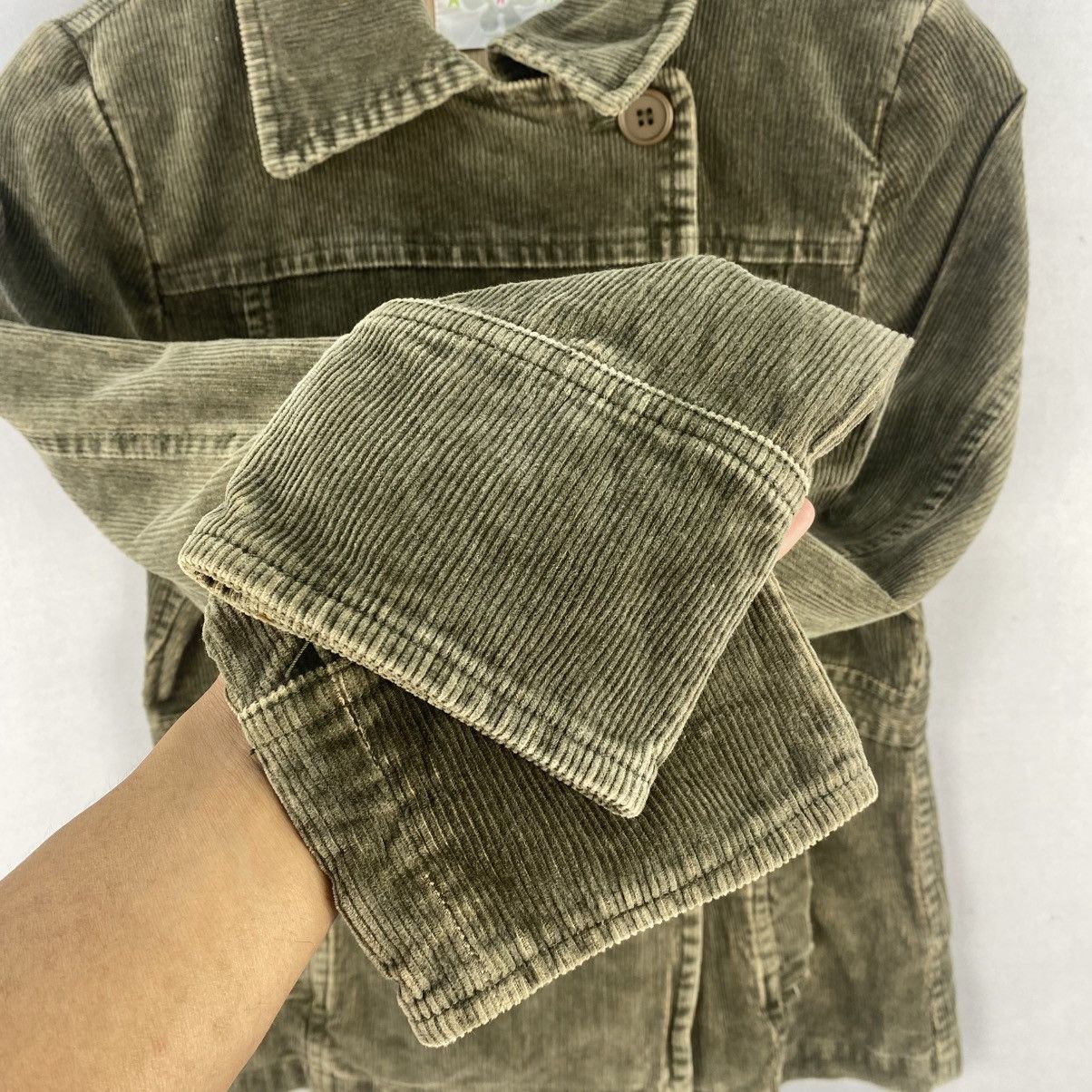 Japanese Brand ARW Corduroy Double Breasted Jacket Olive Green Japan Size XS / US 0-2 / IT 36-38 - 11 Thumbnail