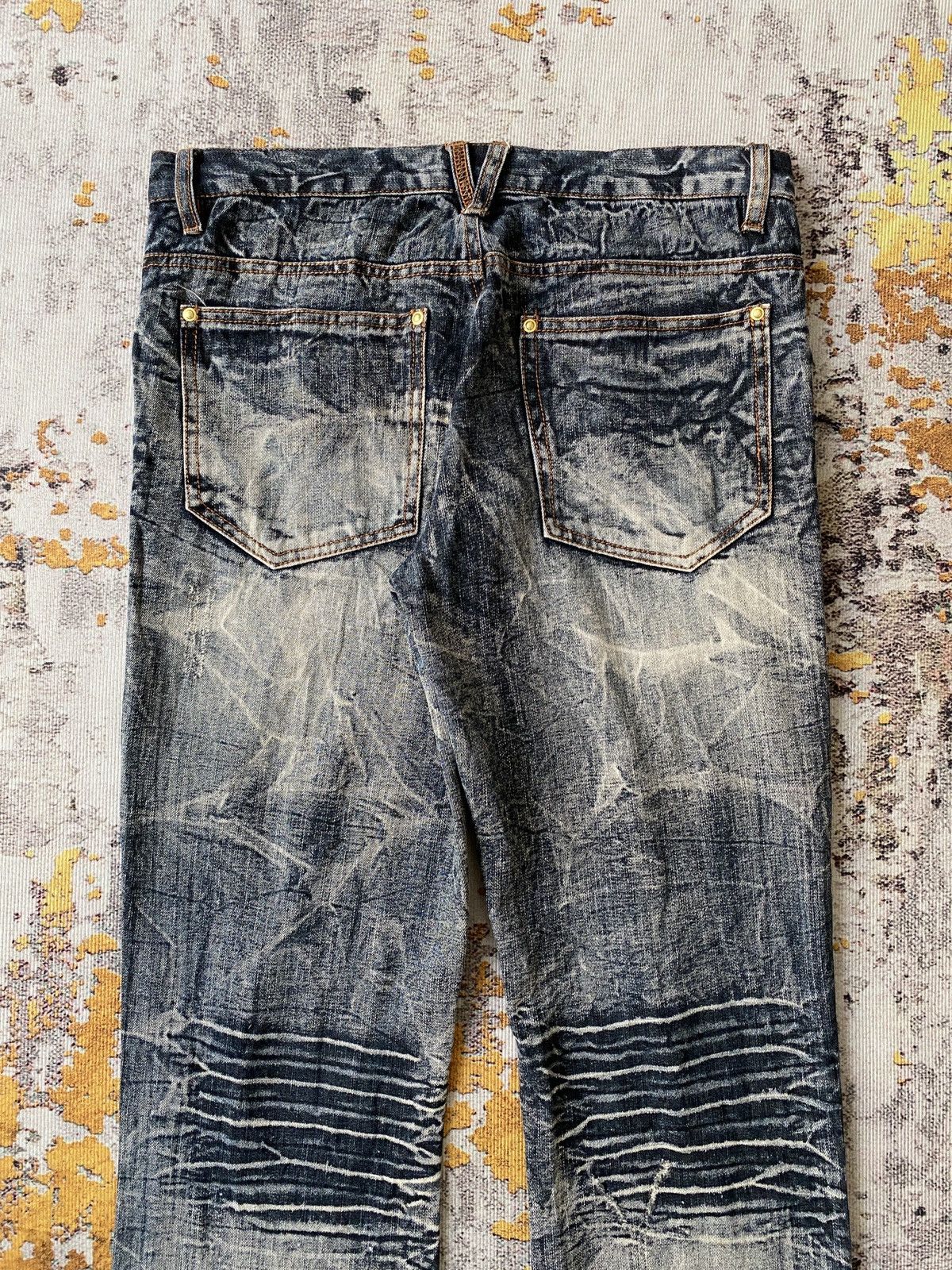 Japanese Brand Black Baccara Honey Comb Claws Mark Distressed Flare Denim Size US 30 / EU 46 - 13 Thumbnail