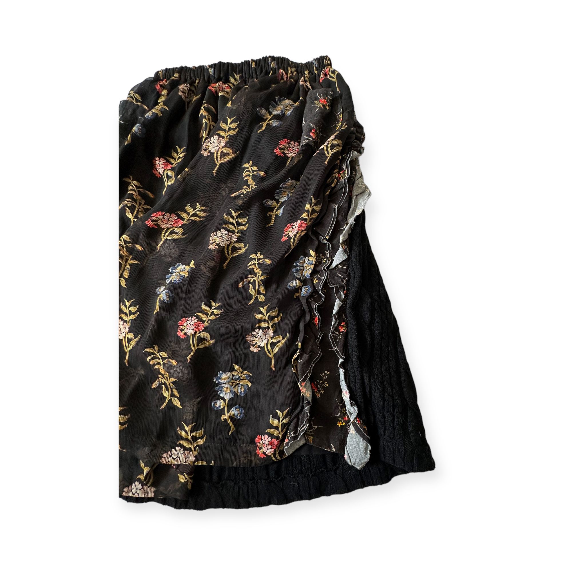 Comme des Garcons COMME DES GARÇONS Tricot Floral Print/Cable knit Midi Skirt Size 25" / US 0 / IT 36 - 9 Thumbnail