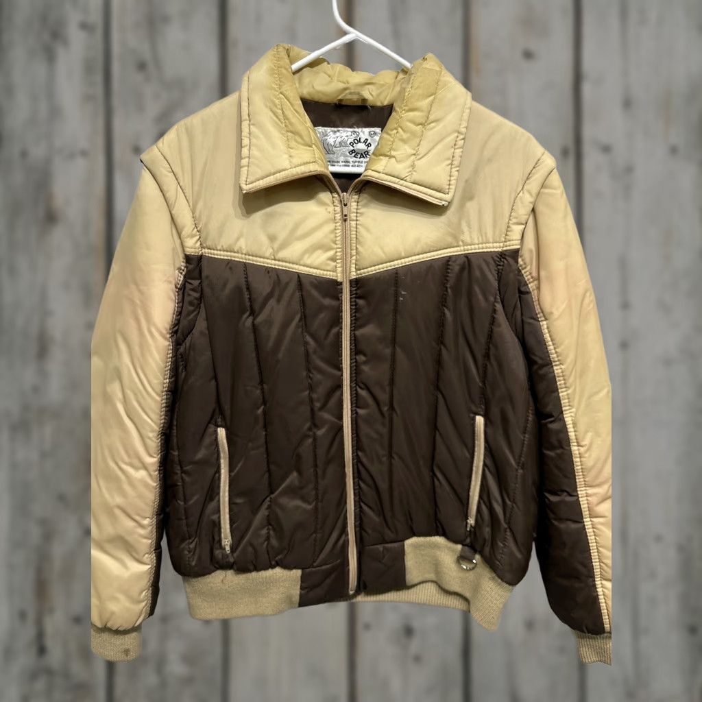 Vintage VINTAGE Polar Bear Puffer Jacket Mens Medium Removable Sleeves Brown 1980s Outdoor Size US M / EU 48-50 / 2 - 1 Thumbnail