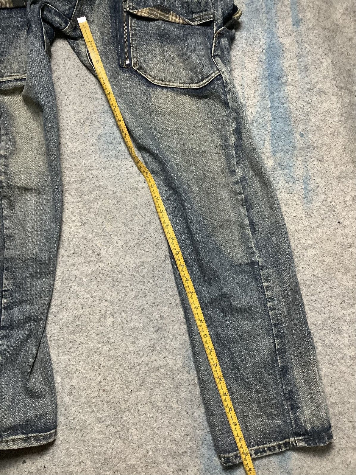 If Six Was Nine × KMRii × PPFM Vintage Y2K Breath Mint Double Waist Spiral Cut Denim Jeans Size US 35 - 12 Thumbnail