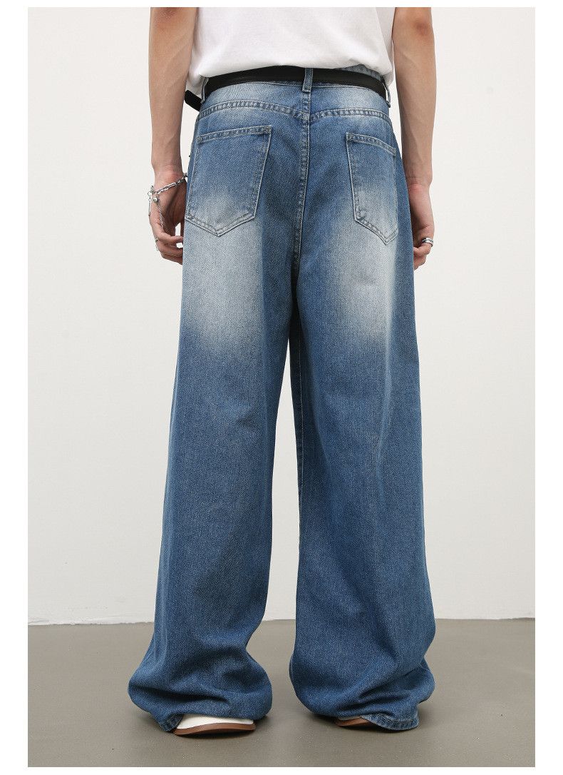 Japanese Brand Retro washed trendy all-match loose wide-leg jeans Size US 34 / EU 50 - 6 Thumbnail
