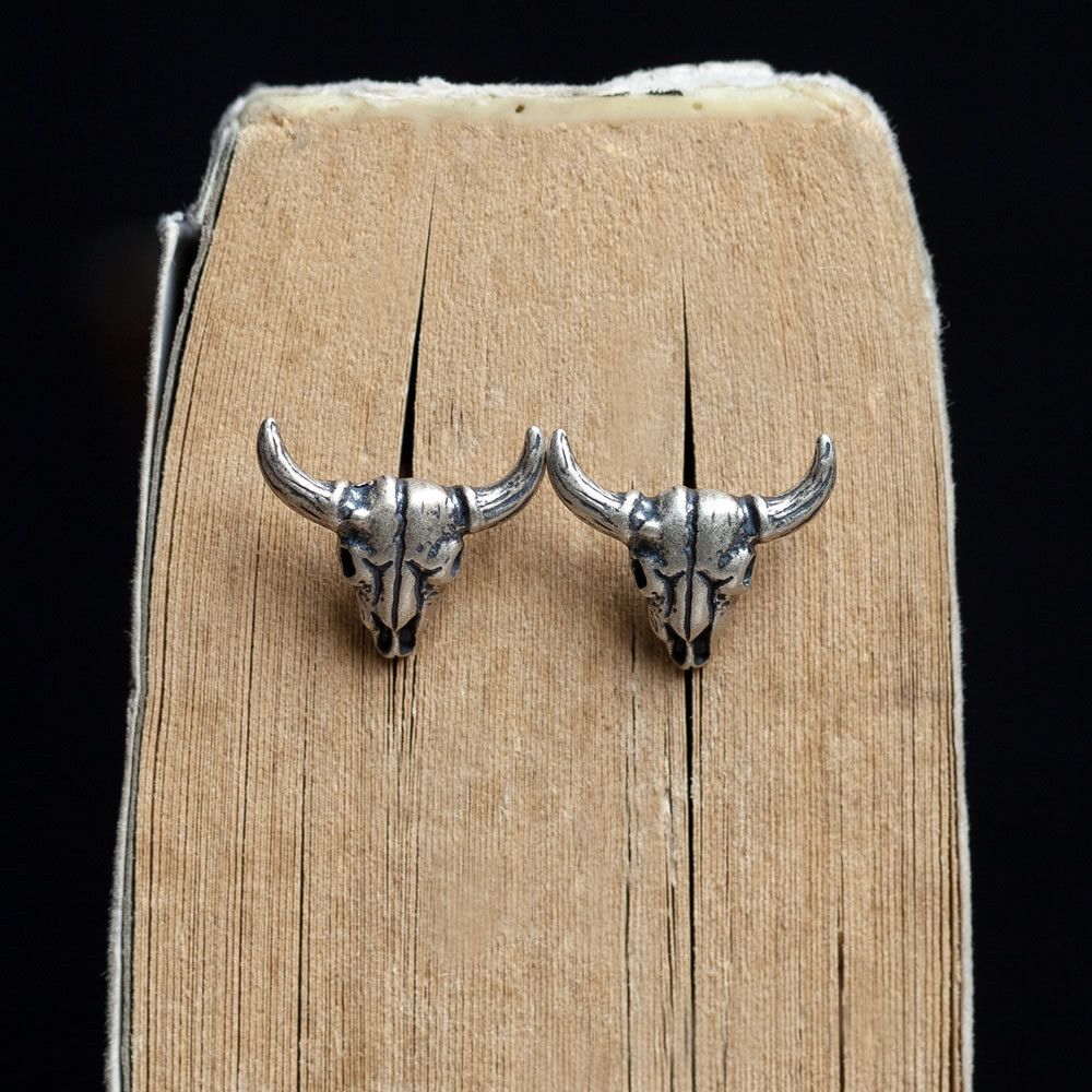 Jewelry Cattle Hip-hop Earrings One Pairs Chrome Jewelry Size ONE SIZE - 3 Thumbnail