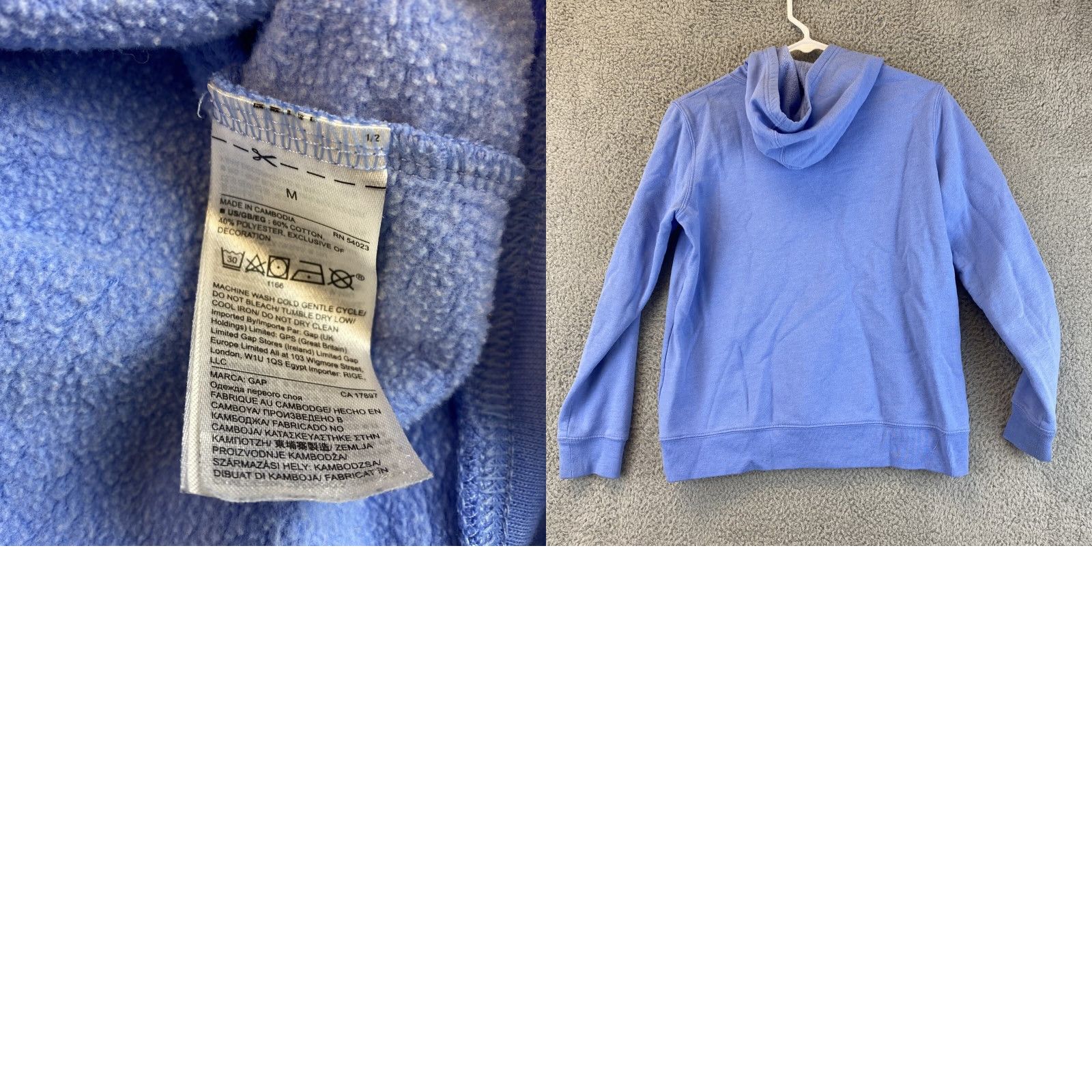 Gap VINTAGE? No — Gap Sweatshirt Hoodie Shirt Women M Blue Cotton Pullover Regular with Pockets 49-36 Size M / US 6-8 / IT 42-44 - 8 Thumbnail