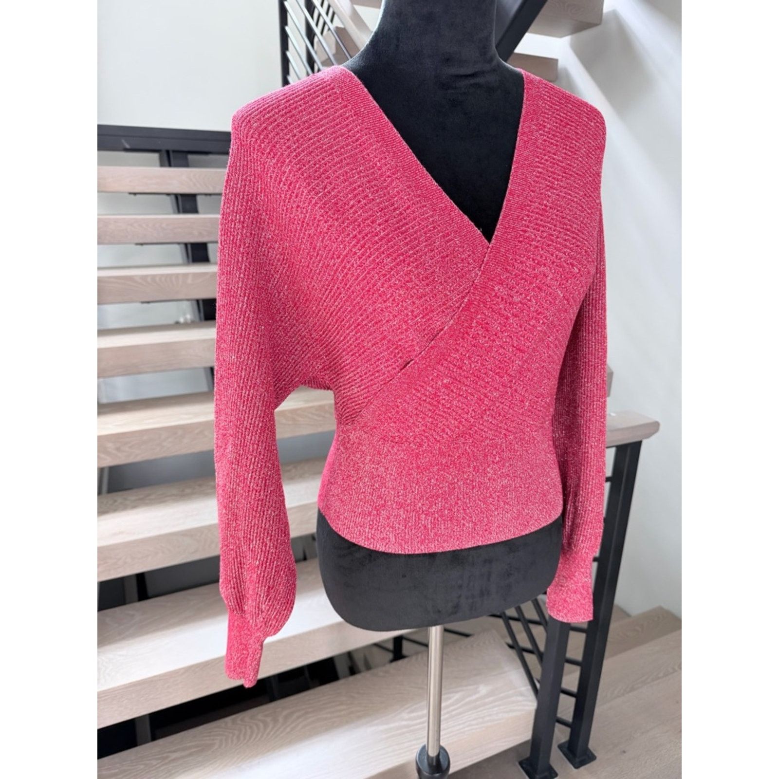 Other Women's red with silver threads shimmery Wrap Sweater size S Size S / US 4 / IT 40 - 4 Thumbnail