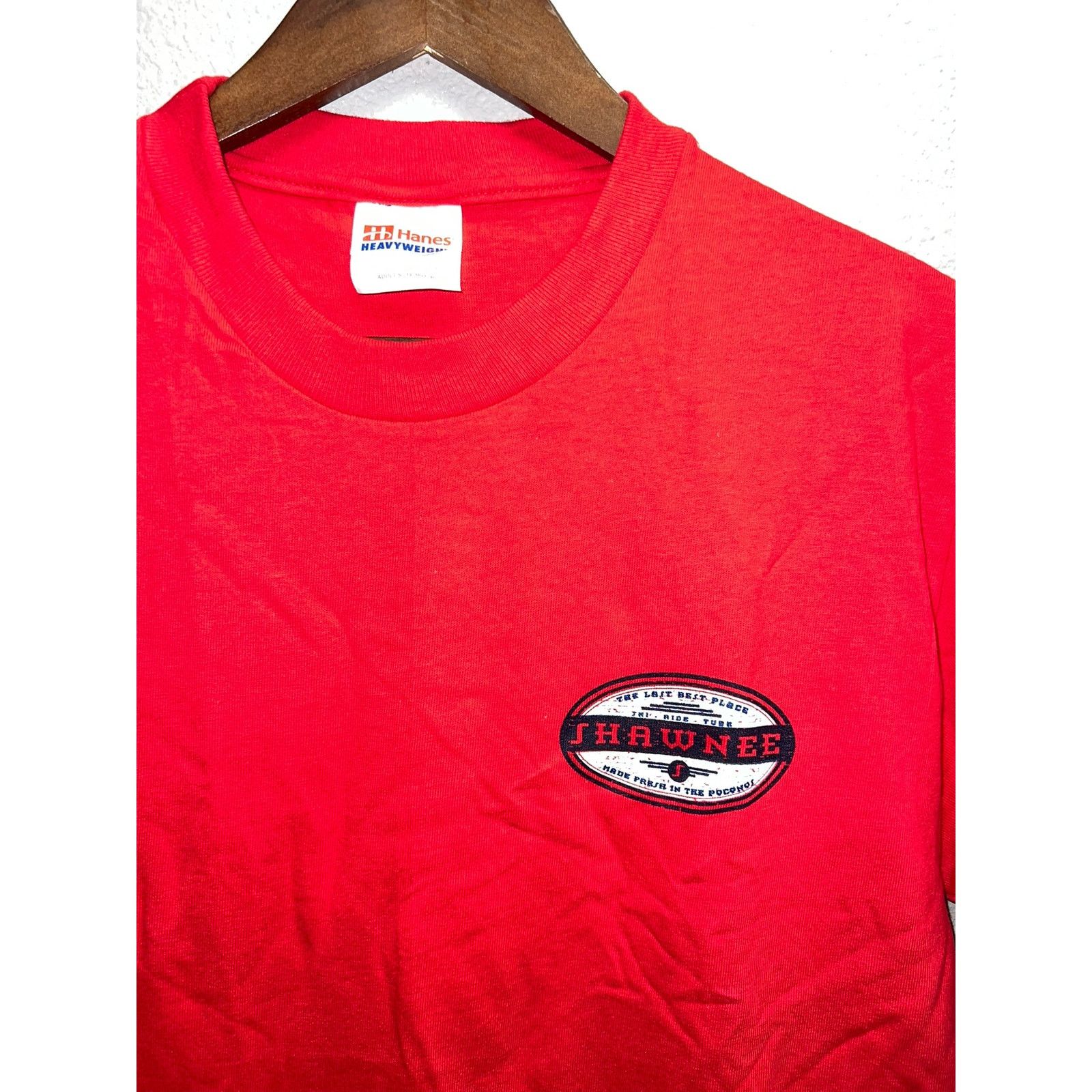 Hanes Vintage Shawnee Shirt Poconos Mountains Red Tee 90s VTG S Size US S / EU 44-46 / 1 - 2 Thumbnail
