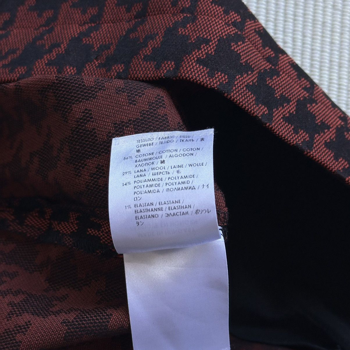 Stella McCartney Stella McCartney black / dark orange Houndstooth mini skirt Size 30" / US 8 / IT 44 - 10 Thumbnail