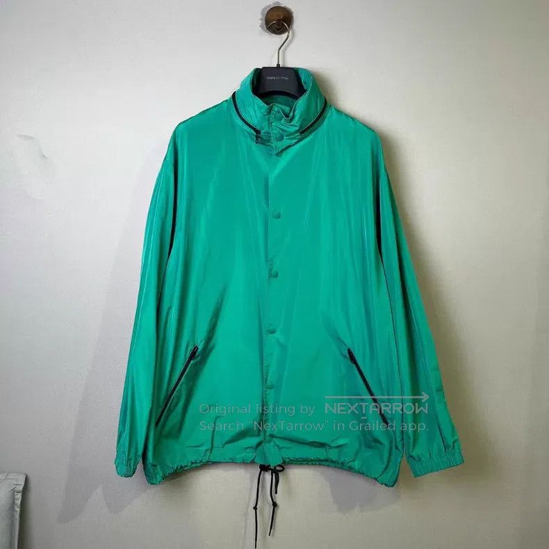 Balenciaga Balenciaga Green Logo Coach Jacket Size US S / EU 44-46 / 1 - 1 Thumbnail