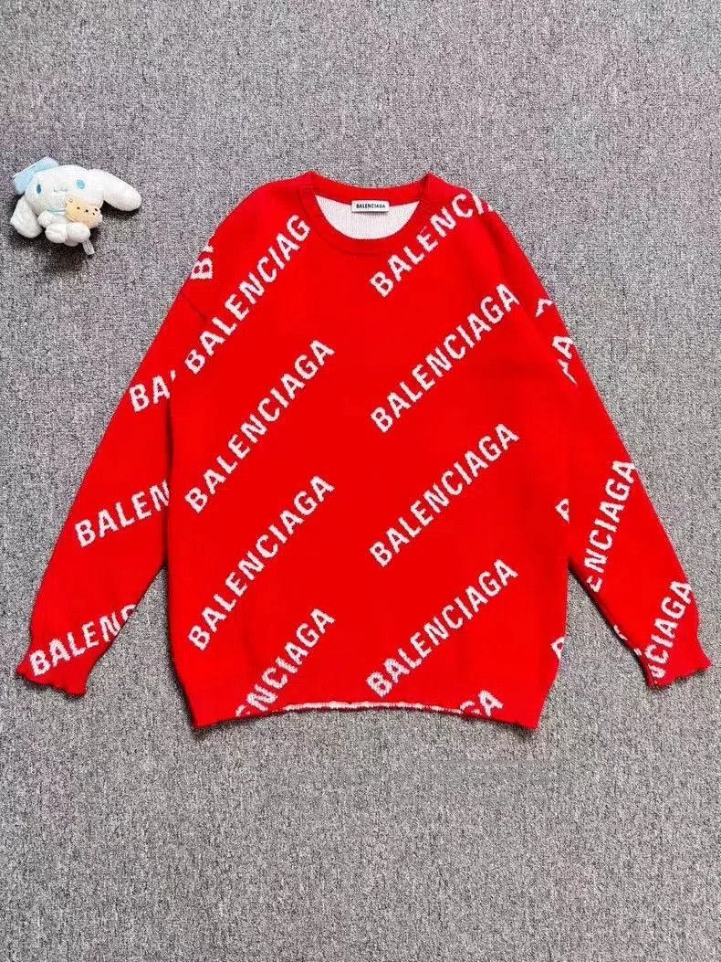 Balenciaga Balenciaga Red Logo Knit Sweater XS. Size US XS / EU 42 / 0 - 1 Thumbnail