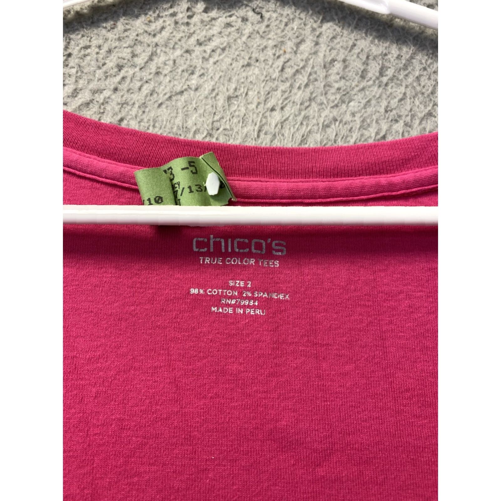 Vintage Chico's Shirt Women V-Neck Short Sleeve Cotton Pullover Magenta Size 2 Adult Womens Blouse 2 Pink Magenta 115-29 Size XS / US 0-2 / IT 36-38 - 2 Thumbnail