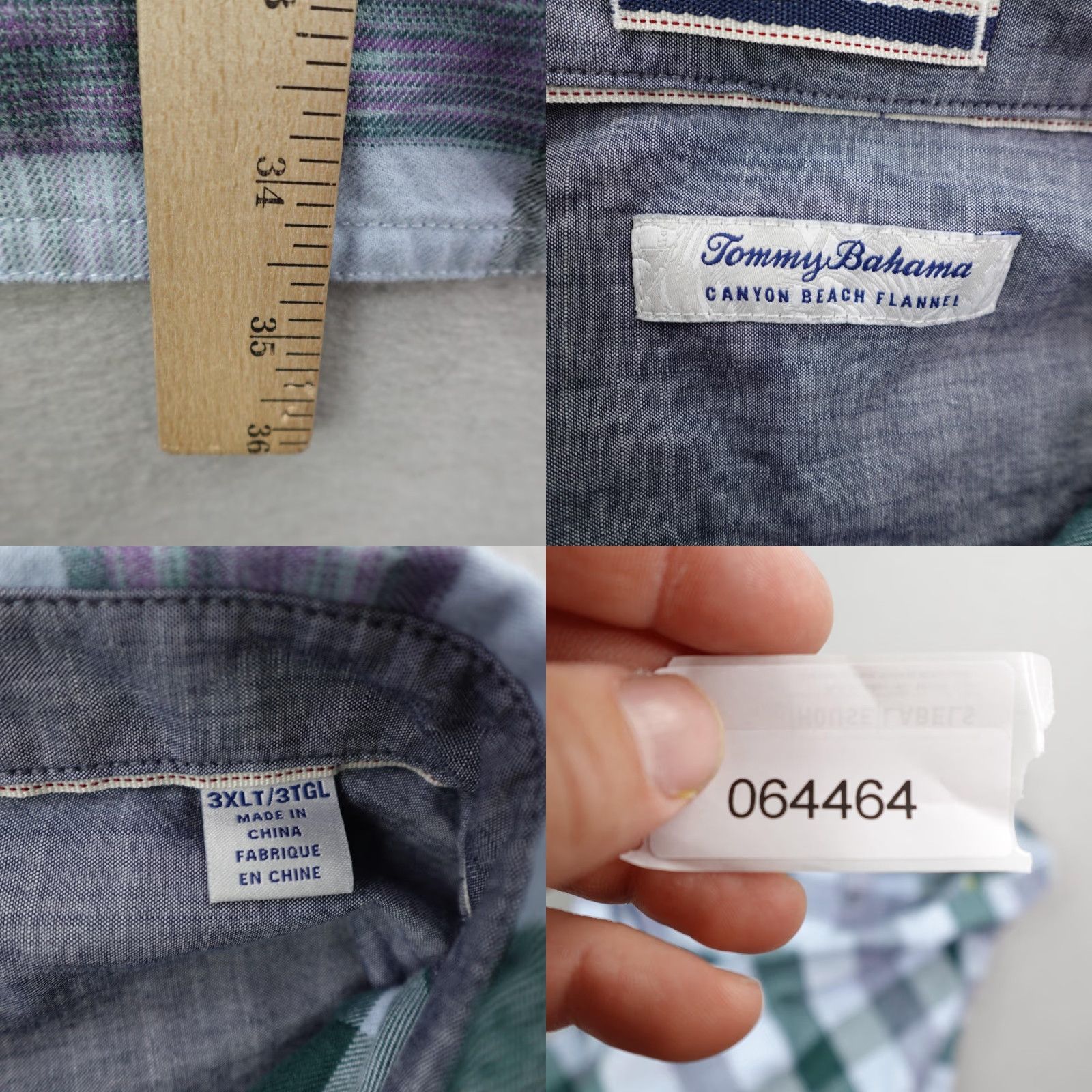 Tommy Bahama TOMMY BAHAMA Flannel Shirt Men 3XLT Long Sleeve Blue Plaid Outdoor Button-Up Size US XXL / EU 58 / 5 - 8 Thumbnail
