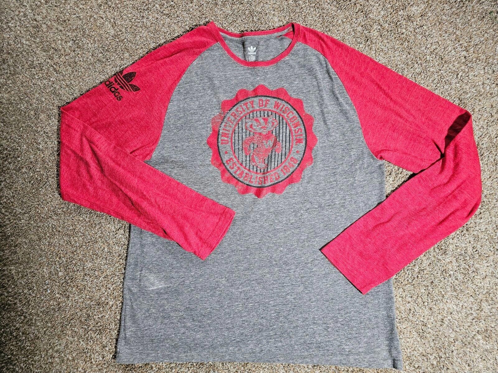 Adidas Wisconsin Badgers Adidas Long Sleeve Shirt XL - Some Pilling Size US XL / EU 56 / 4 - 1 Thumbnail