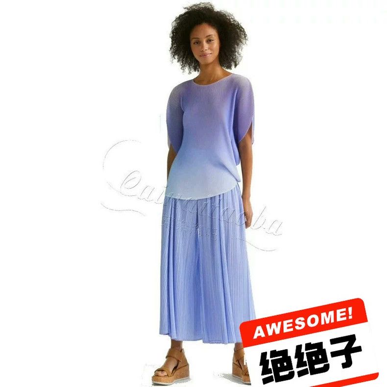 Issey Miyake Issey Miyake size:3 Blue-purple pleated trousers Size 31" - 5 Thumbnail