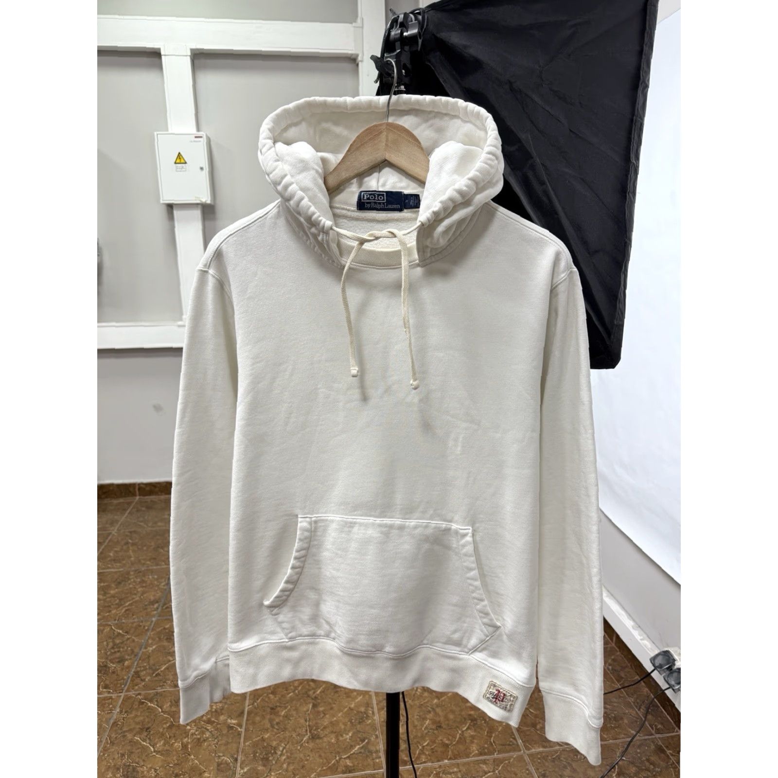 Polo Ralph Lauren VINTAGE Polo Ralph Lauren Hoodie Men L White Garment-Dyed Fleece Pullover Y2K Size US L / EU 52-54 / 3 - 2 Thumbnail
