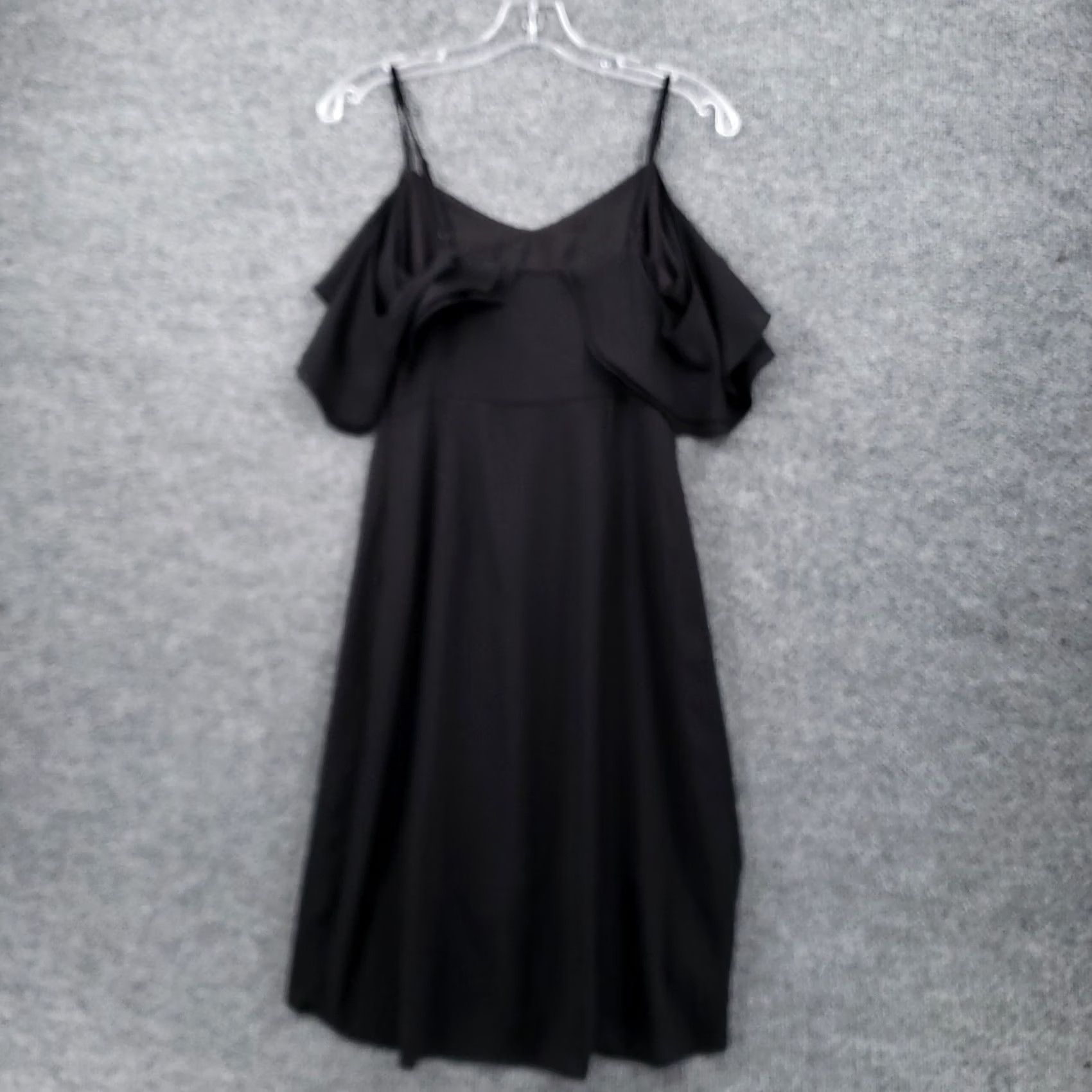 Bar III Bar III Dress Womens XS Black A-Line Cold Shoulder Sleeves Hi-Low Polyester Size XS / US 0-2 / IT 36-38 - 2 Thumbnail