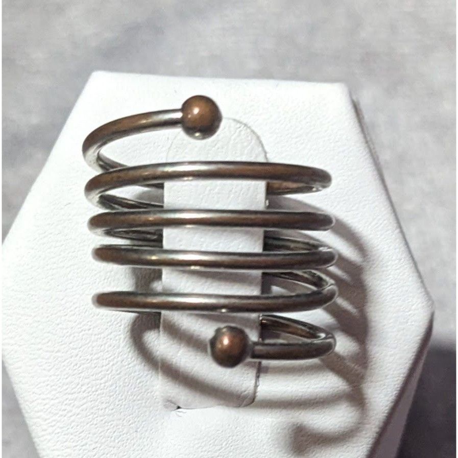 Other Copper And Silver Tone Metal Coil Ring Size 7 Size ONE SIZE - 10 Thumbnail