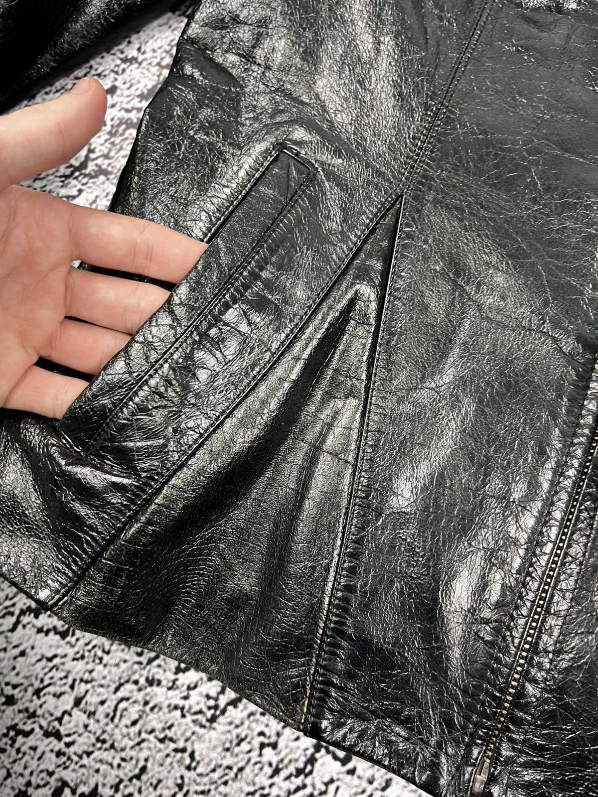 Leather Vintage Y2K Leather patchwork style avantgarde gothic jacket Size M / US 6-8 / IT 42-44 - 10 Thumbnail