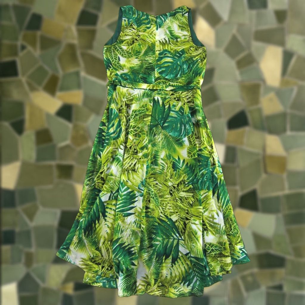 Vintage Gabby Skye Green Floral Sleeveless V-Neck Wrap Tie Midi Maxi Tank Dress 10 Size L / US 10 / IT 46 - 1 Thumbnail