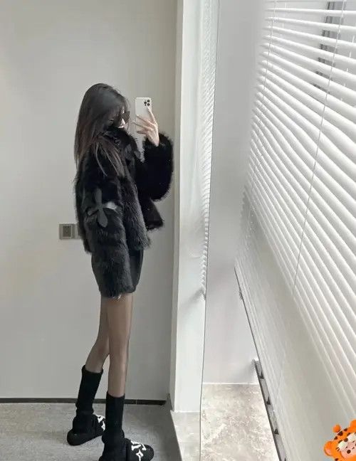 Designer Fluffy Winter Faux Fur Coat Jacket Gothic style with cross Size ONE SIZE - 1 Thumbnail