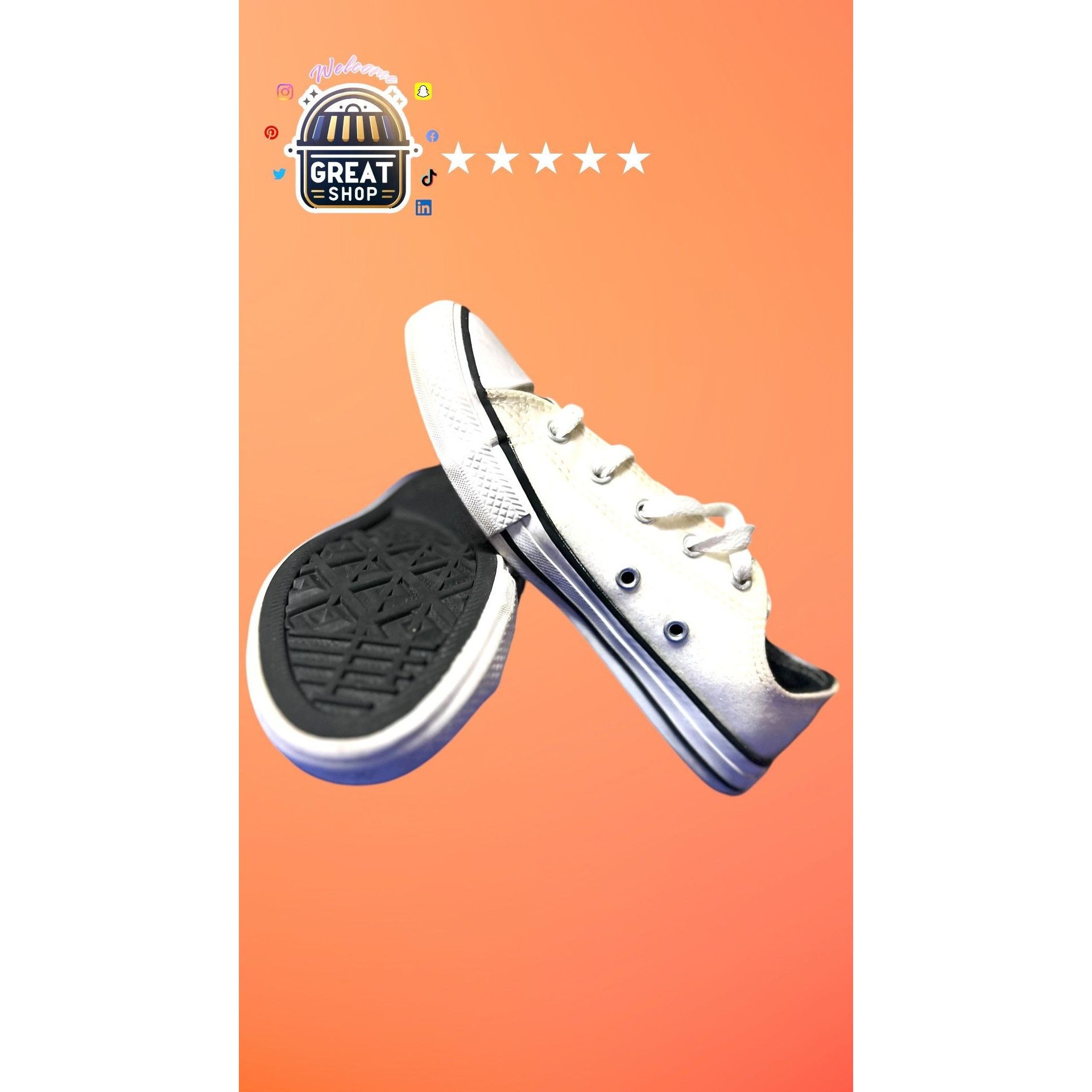 Converse Converse All Star Womens Glitter Low-Top Sneakers Size 7 Whi Size US 7 / IT 37 - 4 Thumbnail