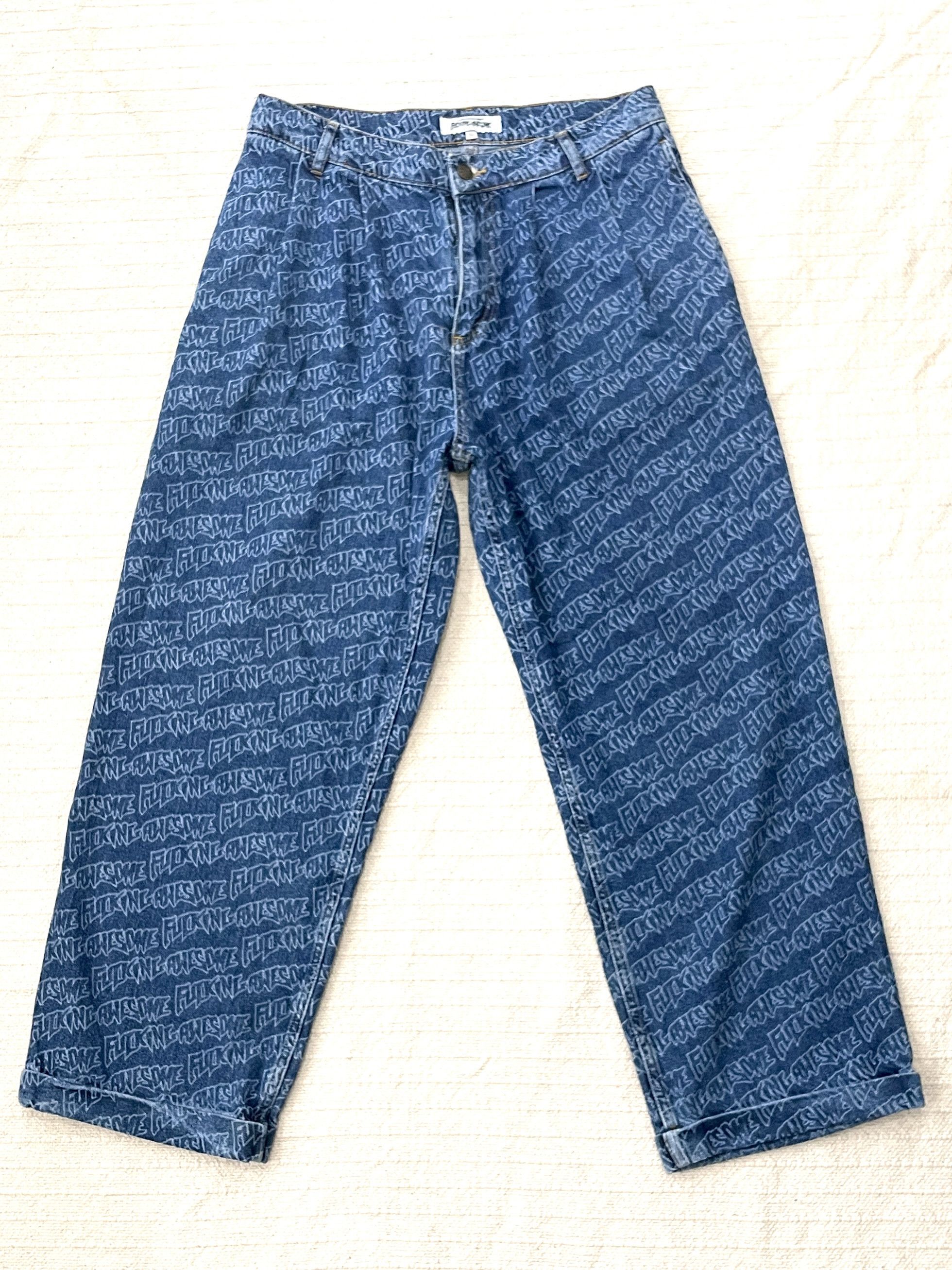 Fucking Awesome FUCKING AWESOME BAGGY JEANS STAMP DENIM PANTS TROUSERS Size US 32 / EU 48 - 6 Thumbnail