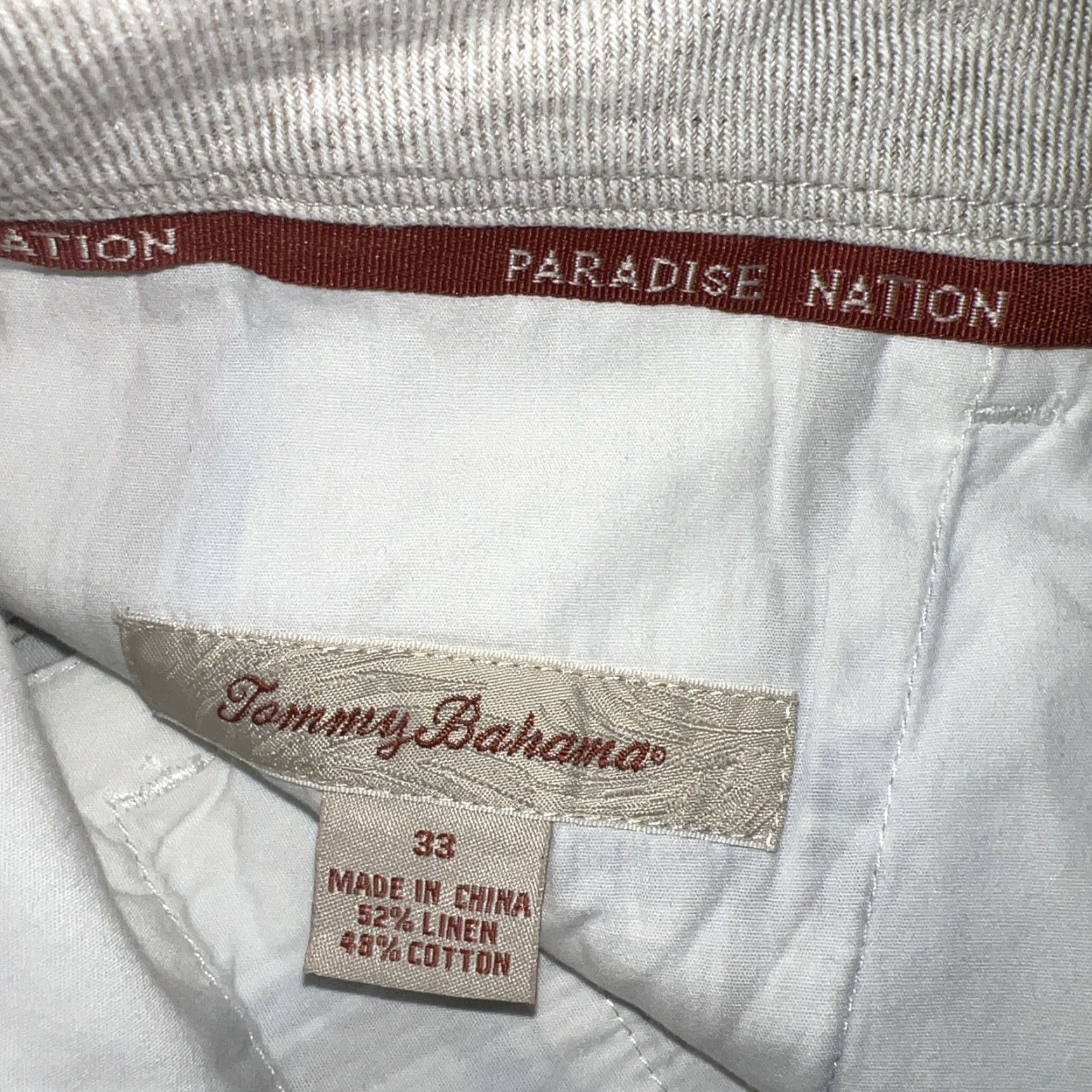 Tommy Bahama Tommy Bahama Shorts Mens Beige Plaid Linen Blend Size 33 Chino Regular M 33 Beige Plaid Mens Size US 33 - 5 Thumbnail
