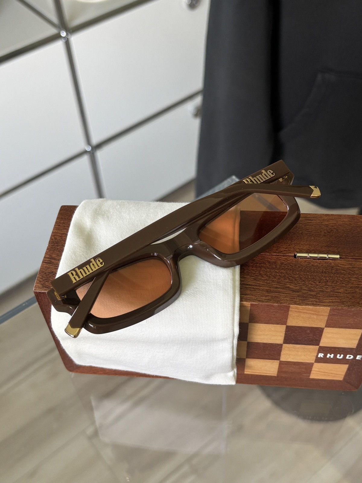 Rhude RHUDE | MOCHA BROWN STEVE FRAMES SUNGLASSES Size ONE SIZE - 10 Thumbnail
