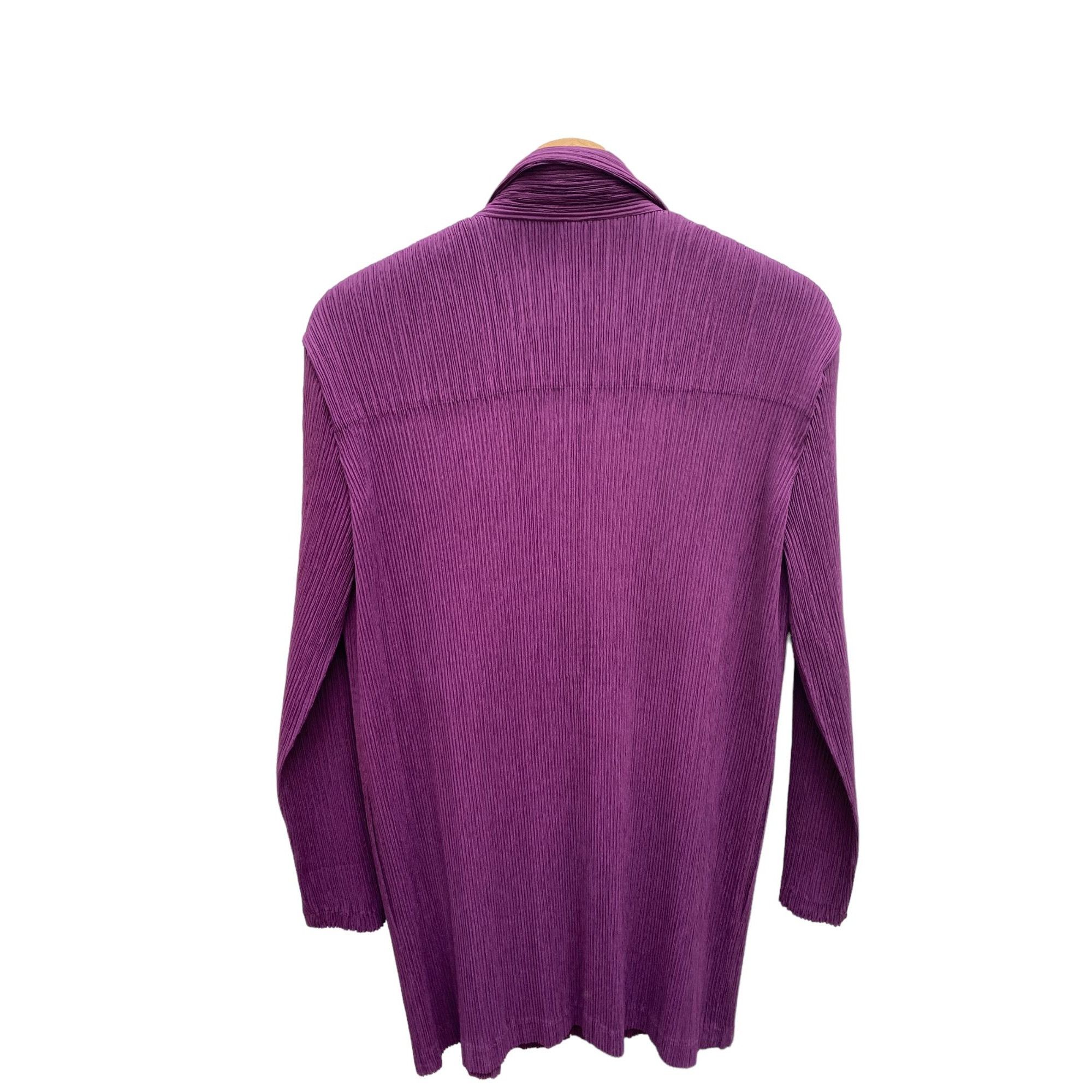 Issey Miyake Purple Pleats Set Shirt + Skirt Size L / US 10 / IT 46 - 9 Thumbnail
