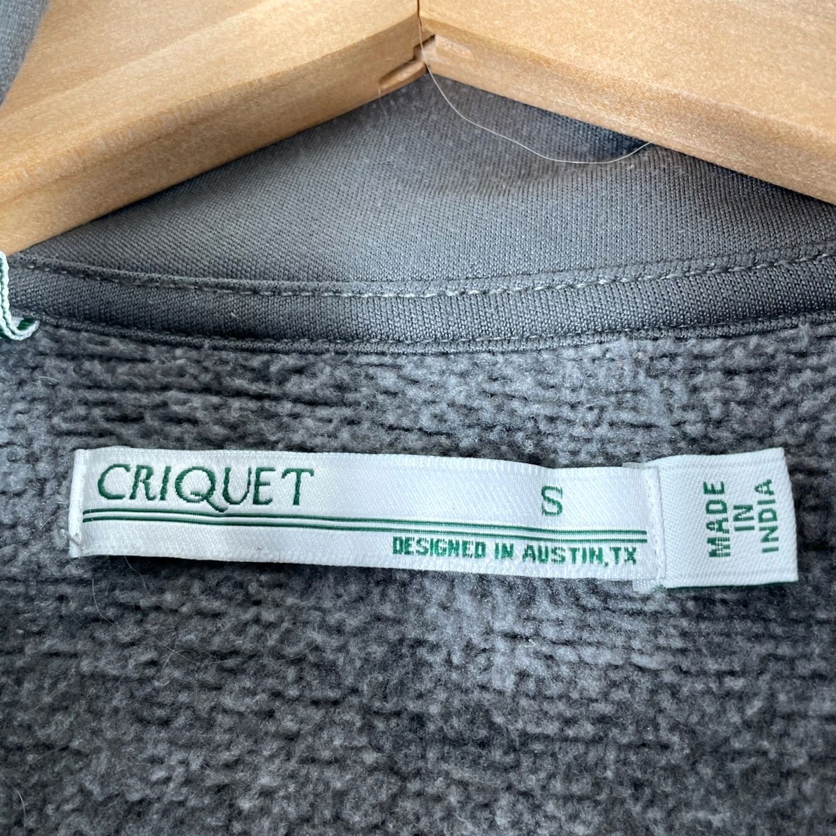 Vintage Criquet Jacket Mens Small Gray Full Zip Mock Neck Chest Pocket Fleece Quilted Stand-Up Collar Zip Snaps Logo Pocket Size US S / EU 44-46 / 1 - 3 Thumbnail