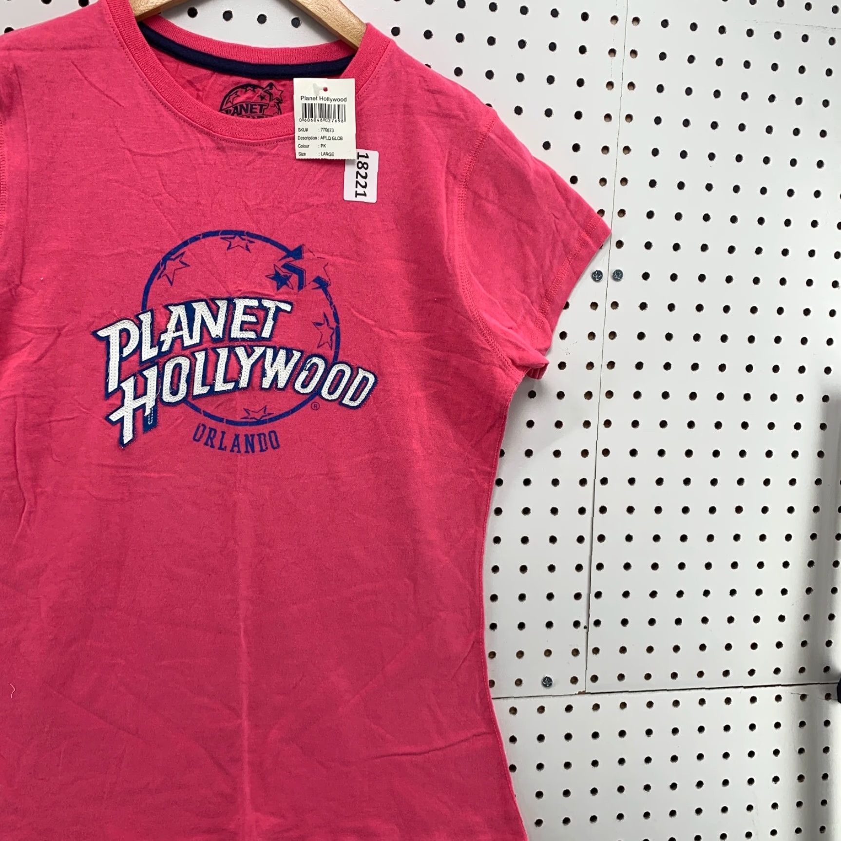 Planet Hollywood VINTAGE Planet Hollywood T-Shirt Women Large Pink Cap Sleeve Short Sleeve NWT Size L / US 10 / IT 46 - 4 Thumbnail