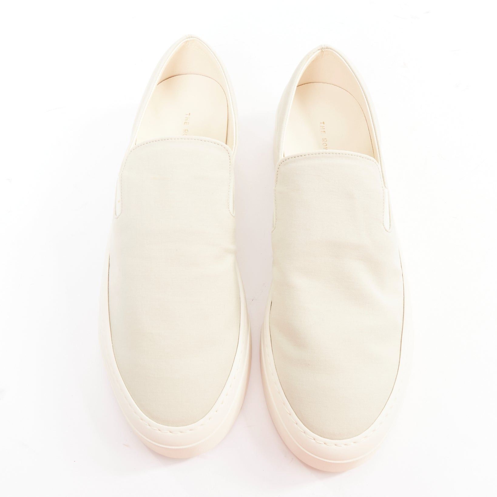 The Row THE ROW Marie H light grey canvas classic platform skate sneaker slip on EU38 Size US 8 / IT 38 - 1 Thumbnail
