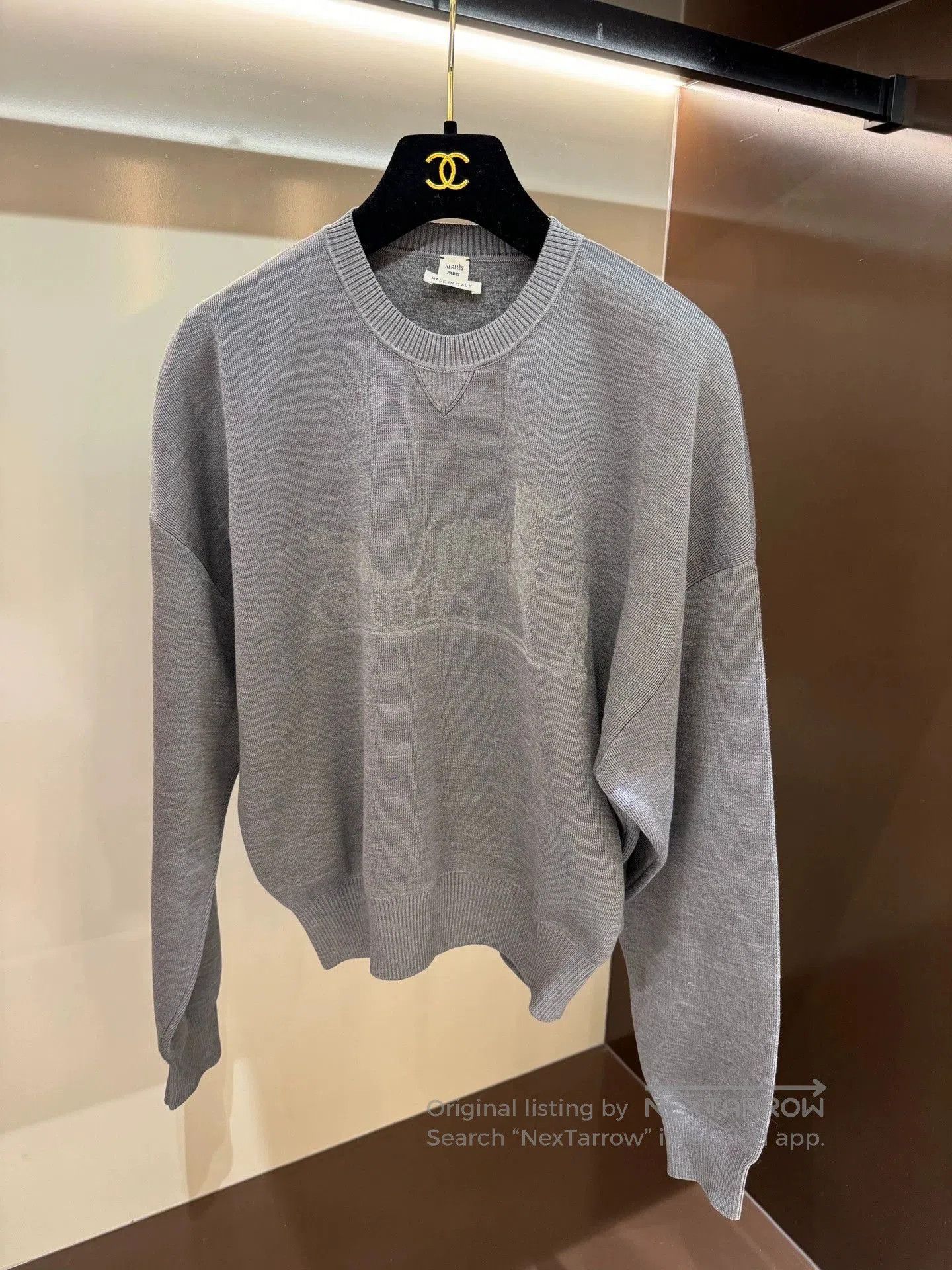 Hermes HERMES Gray Carriage Logo Knit Sweater. Size US M / EU 48-50 / 2 - 1 Thumbnail