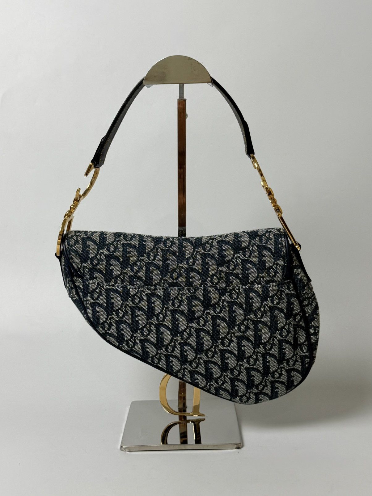 Dior 2000’s Dior Blue Oblique Saddle Bag Rare Lining Size ONE SIZE - 2 Thumbnail