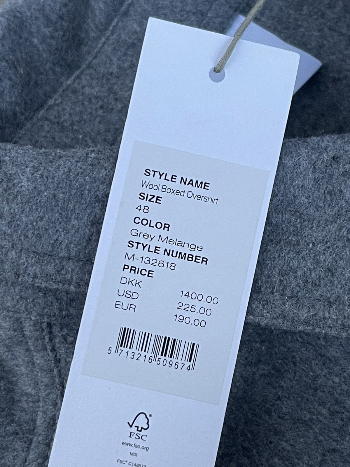 Han Kjobenhavn !DS! FW22 Han Kjobenhavn Wool Boxed Grey Overshirt Size US M / EU 48-50 / 2 - 24 Thumbnail