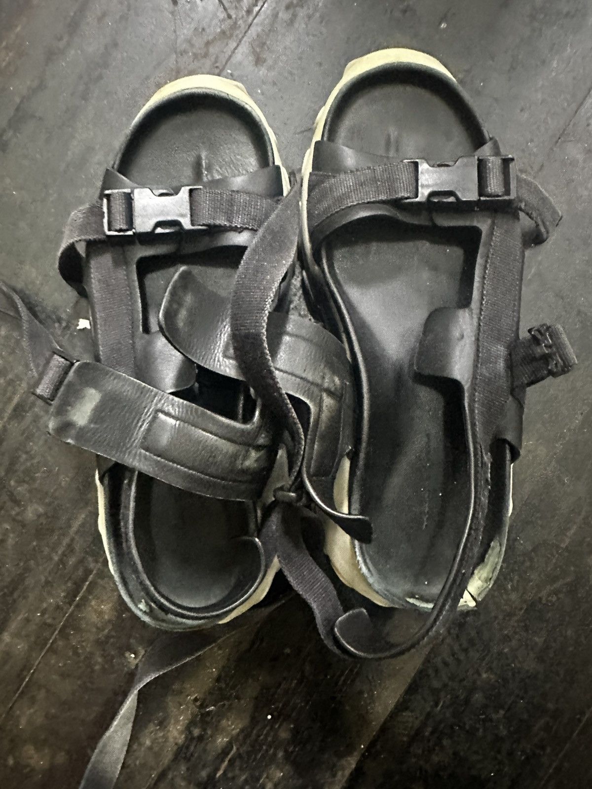 Rick Owens Rick Owens Black/ Grey Leather Chunky Tractor Sandals Size US 8 / EU 41 - 6 Thumbnail