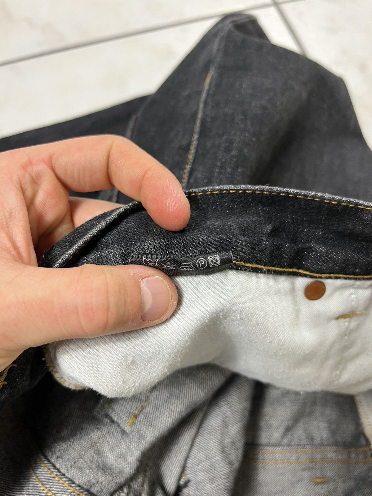 Gucci × Vintage Vintage Gucci regular dark goth raw denim jeans Size US 36 / EU 52 - 25 Thumbnail