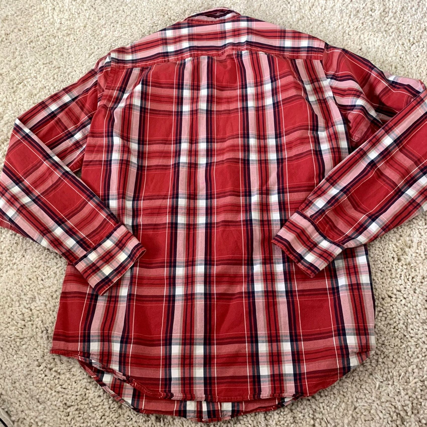 J.Crew J.CREW Shirt Mens Small Red Plaid Cotton Woven Button Down Long Sleeve Casual Size US S / EU 44-46 / 1 - 5 Thumbnail