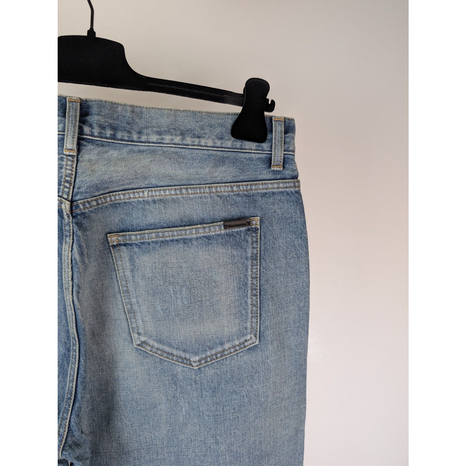 Saint Laurent Paris o1rshd1 Adjusted Maxi Long Baggy Denim Jeans Charlotte Blue Size US 32 / EU 48 - 13 Thumbnail