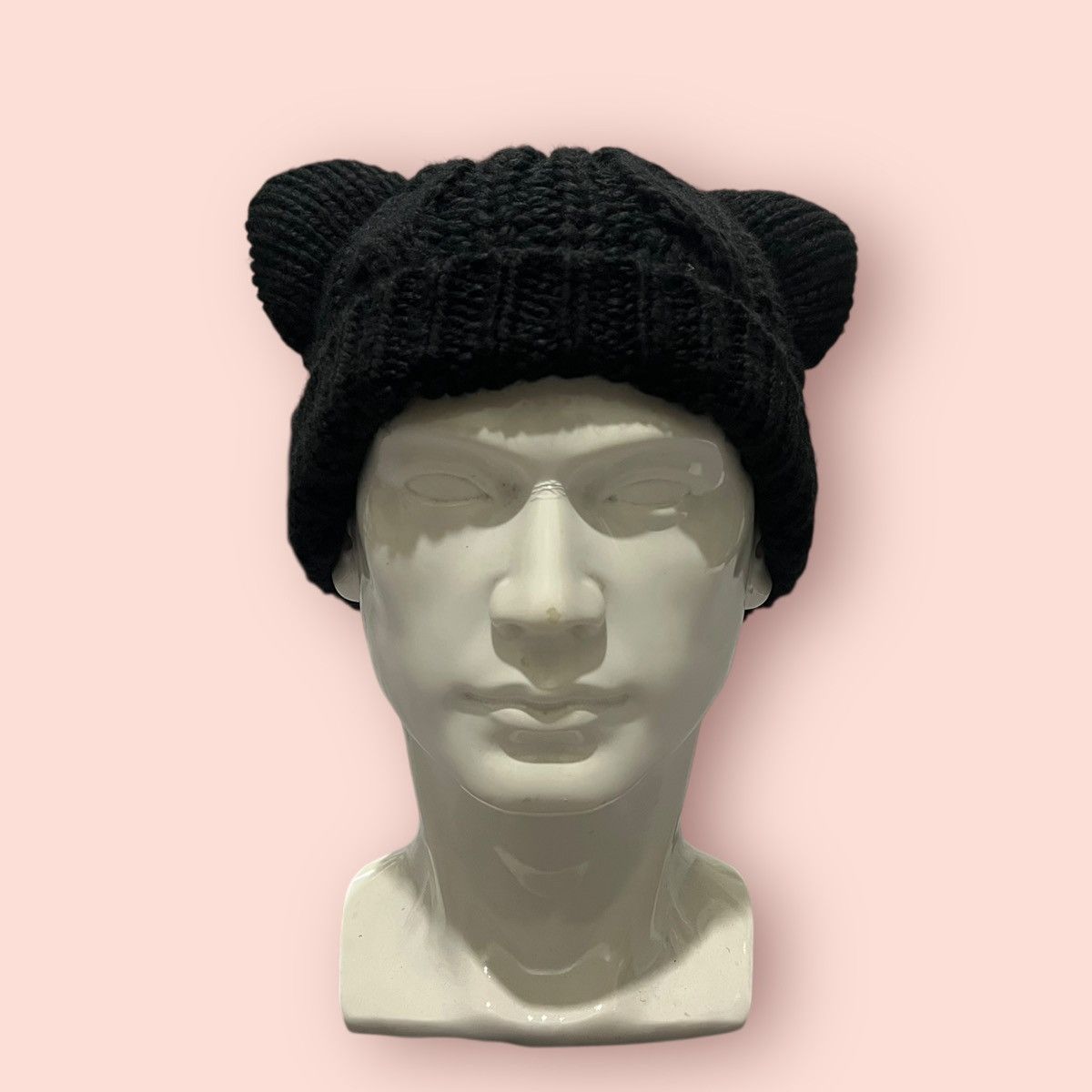 Japanese Brand VINTAGE CAT EARS KNITTED BEANIE Size ONE SIZE - 3 Thumbnail