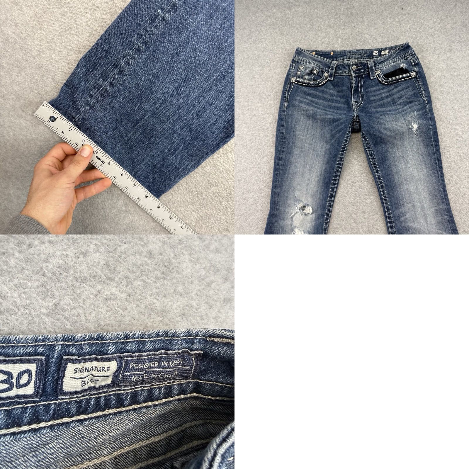 Miss Me Y2K Miss Me Signature Rise Boot Stretch Jeans 30 Embroidered Blue Denim Women Buckle Bke Size 30" / US 8 / IT 44 - 8 Thumbnail