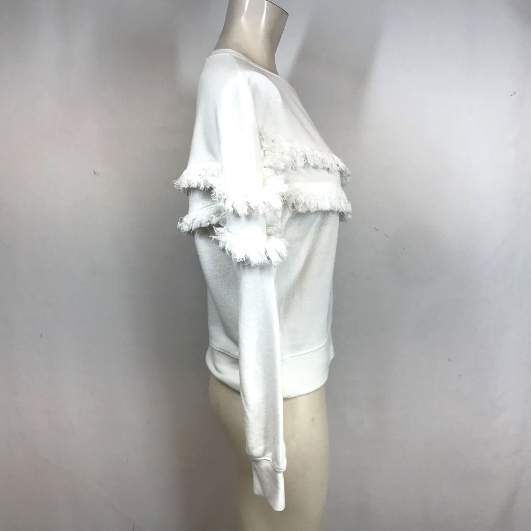 Rails Rails Womens Sweatshirt Small White Long Sleeve Crew Neck Fringe Pull-Over Size S / US 4 / IT 40 - 4 Thumbnail