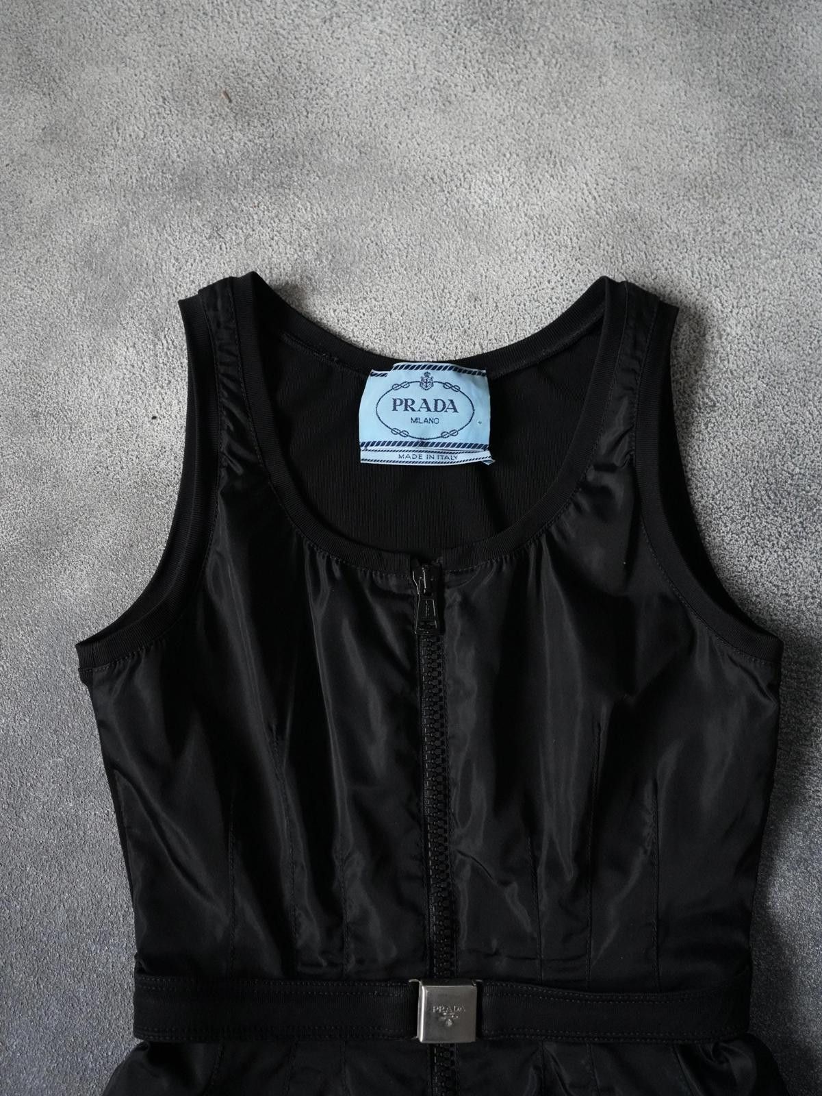 Other S/S 1995 Prada Runway Nylon Zipper Waist Sleeveless Dress Size L / US 10 / IT 46 - 8 Thumbnail