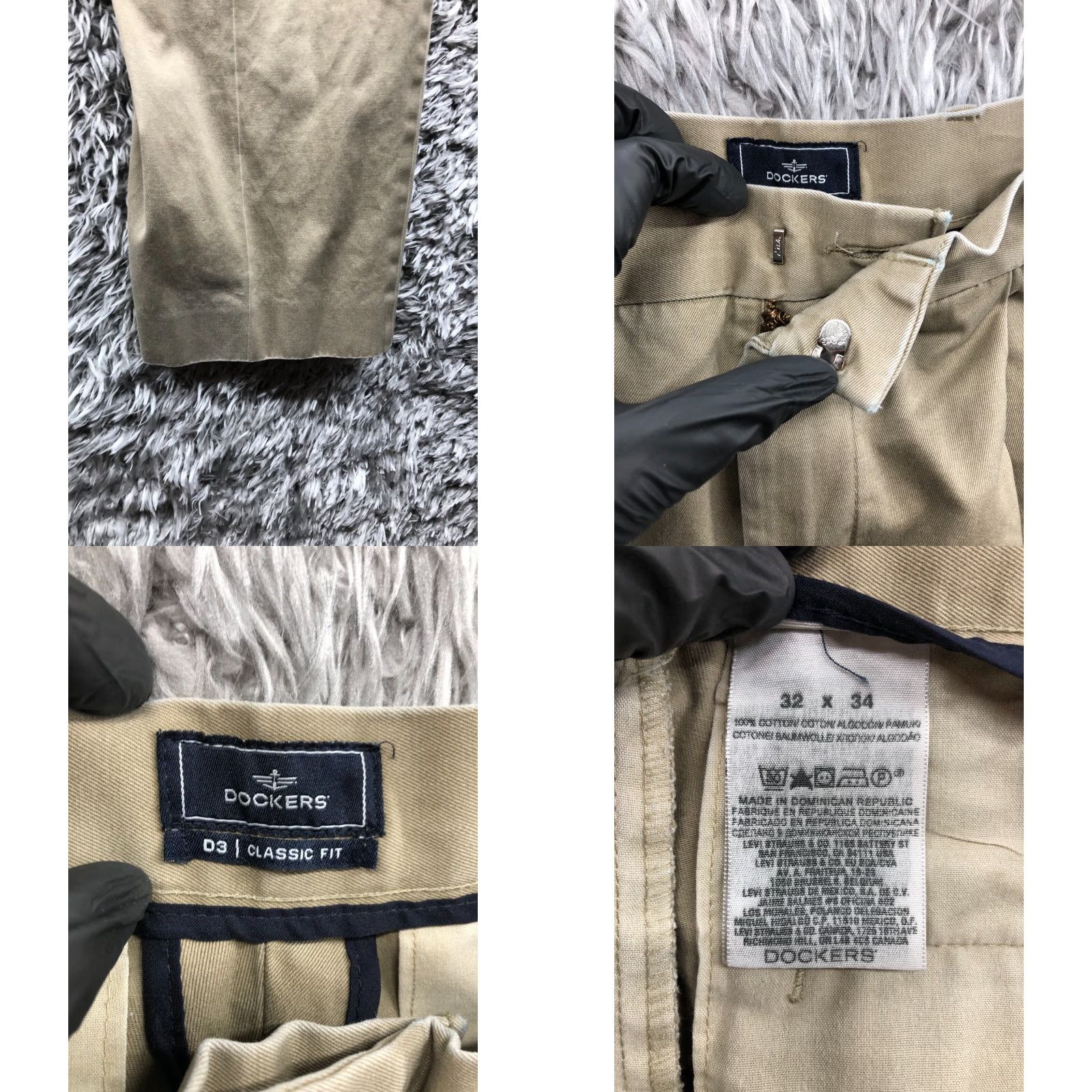 Dockers DOCKERS D3 Classic Khaki Pants Mens 32x34 Beige Flat Front Straight Leg Knits Casual Pants Size US 32 / EU 48 - 8 Thumbnail